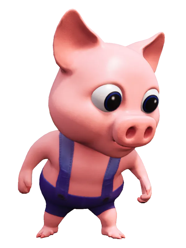 Pig 3d Character - PigNapping Game