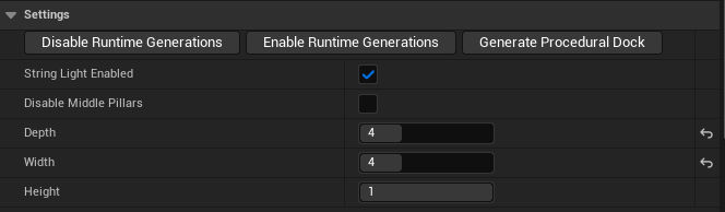 PROCEDURAL DOCK GENERATION SETTINGS