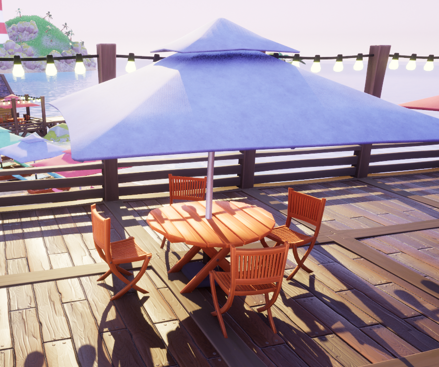 Stylized 3D Restaurant Table / Chair